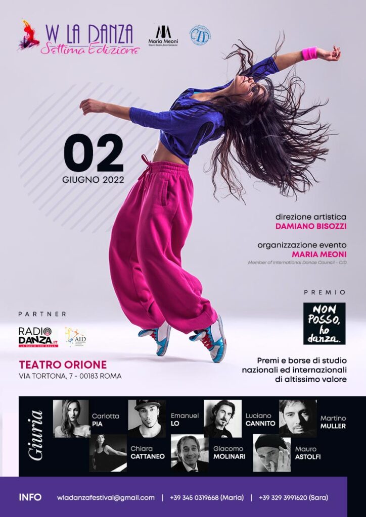 Settima edizione del WLADANZA Festival, il 2 Giugno al Teatro Orione di Roma W La Danza - VII Edizione | Concorso Internazionale di Danza Edizione 2022