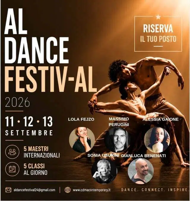 AL Dance Festiv-Al 2026 ad Alessandria dall’11 al 13 settembre
